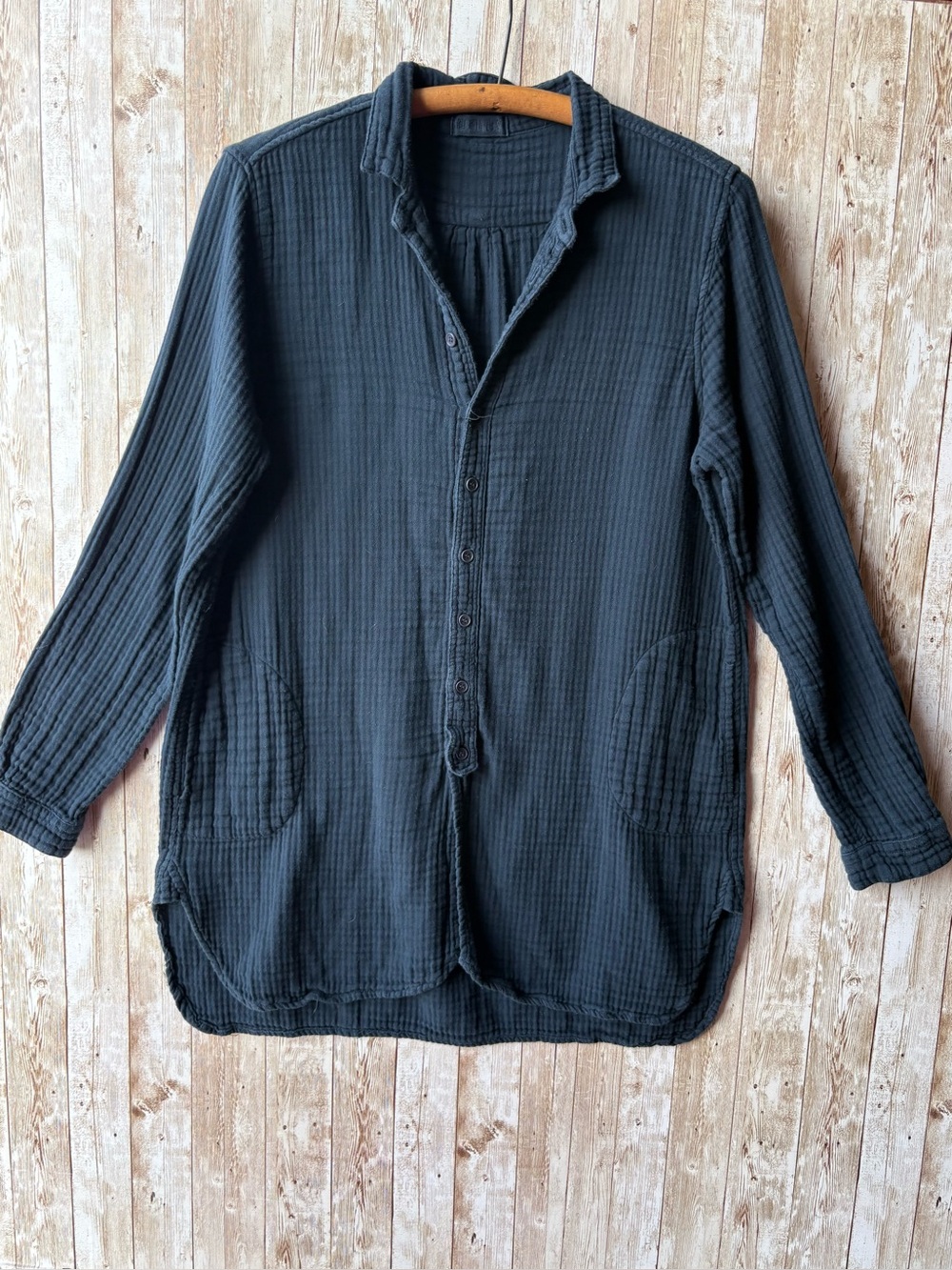CP Shades Cotton Gauze Button Up Tunic Top